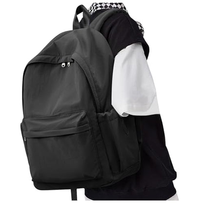 Black Backpack for School Women Girls, Waterproof Bookbag Cute High School Backpack for Men Teen Boys, Lightweight Travel College Backpack Mochilas Escolares para - color: Black