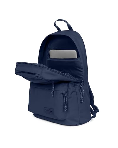 EASTPAK Padded Double – 24L Squared Backpack with Dual Front Pockets, 13” Laptop Sleeve, Bottle Holder & Padded Straps, Nighttime Navy - color: Nighttime Navy