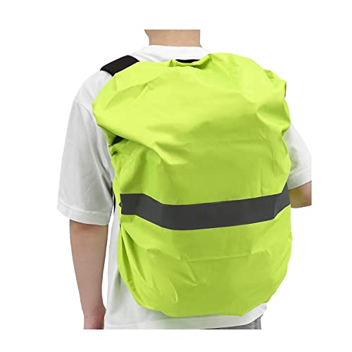 Jaegvida Waterproof Backpack Rain Cover 30L-100L Reflective & Non-Reflective Lightweight Durable Hiking Camping Bike Rain Shield - color: Light Green-Reflective Strip, size: 60-70L