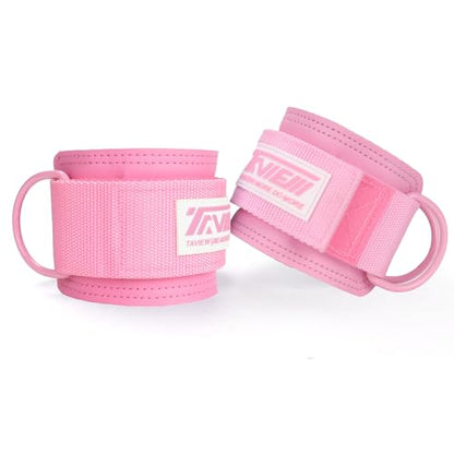 TAVIEW Ankle Straps Cable Machine Attachment for Gym - Cable Kickback Ankle Straps - Padded Ankle Cuffs for Glute Kickbacks and Leg Workouts - color: Pink-Pair