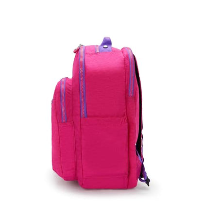 Kipling Women's Seoul Extra Large 17" Laptop Backpack, Durable, Roomy with Padded Shoulder Straps, Built-In Protective Sleeve - color: Azalea Pink, size: 13.5''L x 17.75''H x 9''D