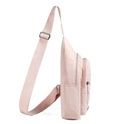 EVANCARY Small Sling Bag Crossbody Bags for Women Men, Sling Backpack Chest Daypack Cross Body Bag for Travel Outdoor - color: X Pink