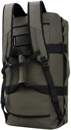 Haimont Heavy Duty Outdoor Gear Duffel Backpack, Green | 60/90L Sizes, Tarpaulin Build, D-Shaped Opening, Stowable Straps, Camp Storage - color: Army Green, size: 60L