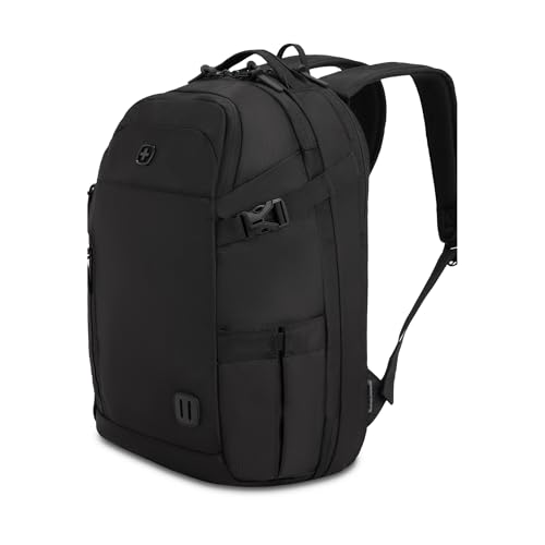 SwissGear Hybrid 30L Travel Backpack, Fits 15 inch Laptop, Men's and Women's, Black - color: Black, size: 30L