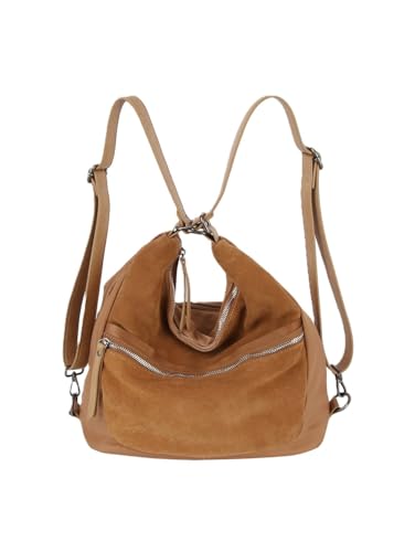 LM Women Convertible Shoulder Hobo Backpack Travel Bag (Brown) - color: Brown