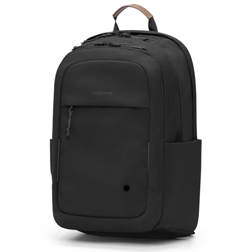 PUREVAVE YKK Zipper Travel Laptop Backpack for Men, and Women - color: Charcoal Black