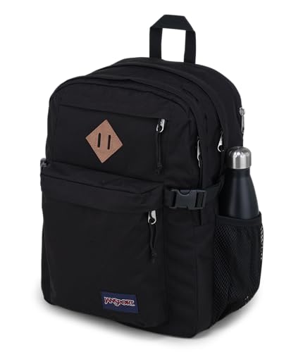 JanSport Main Campus Backpack - Travel or Work backpack w 15-Inch Laptop Sleeve and Dual Water Bottle Pockets, Black - color: Black