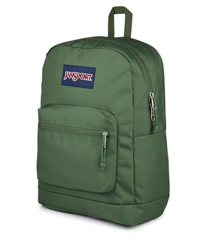 JanSport Cross Town Plus Backpack - Large Main Compartment, Side Water Bottle Pocket, 15-Inch Padded Laptop Sleeve - Cargo Green - color: Cargo Green