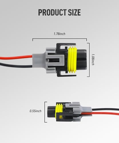 Fog Light Wiring Harness Kit,Car Accessories Universal H8 H9 H11 Fog Light Harness.Automotive Replacement Electrical Wiring Harnesses,Suitable for Most Cars,SUV,RV,Sedan,Trucks (4PCS) - size: 4PCS