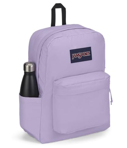 JanSport SuperBreak Plus Backpack with Padded 15-inch Laptop Sleeve and Integrated Bottle Pocket - Spacious and Durable Daypack for Work and Travel - Pastel Lilac - color: Pastel Lilac