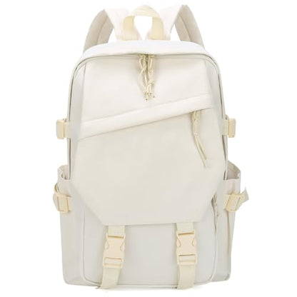 GAEKEAO Classical Basic Travel Backpack for Women and Men Lightweight Travel Workout Sports Backpack Casual Daypack, Beige - color: A02 Beige
