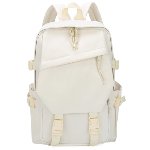 GAEKEAO Classical Basic Travel Backpack for Women and Men Lightweight Travel Workout Sports Backpack Casual Daypack, Beige - color: A02 Beige