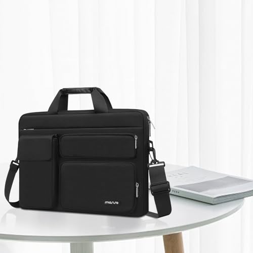 MOSISO Laptop Shoulder Bag 14 inch, 14 inch Computer Bag Compatible with HP Lenovo Dell ASUS Acer, HP Stream, Dell Latitude with 2 Raised&1 Flapover&1 Horizontal Pocket&Handle&Belt, Black - color: Black, size: 14 inch