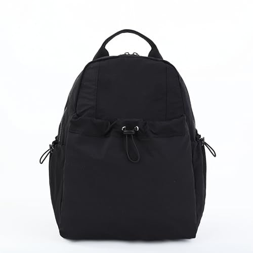 Lightweight Nylon Backpack for Women & Men, Water Resistant School Bookbag, Durable Travel Daypack with Multi-Pockets, Fit 14 Inch Laptop, Model 9195, Black - color: Black