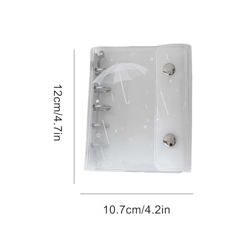 Cute Binder - 6-Hole M5 Clear Cute Portable Cover - Pocket Journal Planner,for Journal Planner Daily Weekly Monthly Study Work Business Travel Home Office Desk Backpack Purse