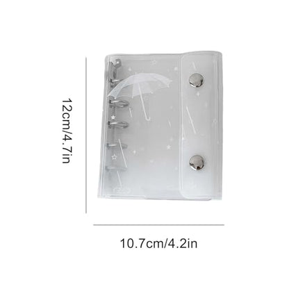 Cute Binder - 6-Hole M5 Clear Cute Portable Cover - Pocket Journal Planner,for Journal Planner Daily Weekly Monthly Study Work Business Travel Home Office Desk Backpack Purse