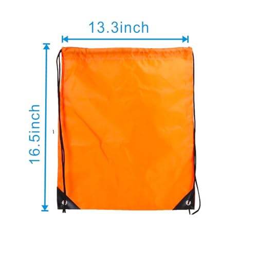 Drawstring Backpack Bulk 40Pcs Draw String Backpack Bags DIY Gym Sports Traveling Yoga Cinch Bag Sackpack Drawstring (orange) - color: Orange