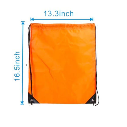 Drawstring Backpack Bulk 40Pcs Draw String Backpack Bags DIY Gym Sports Traveling Yoga Cinch Bag Sackpack Drawstring (orange) - color: Orange