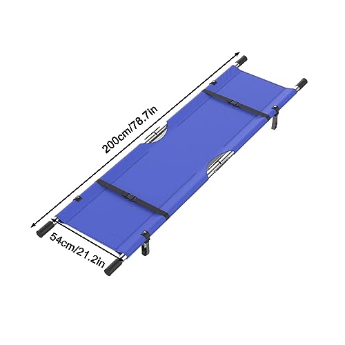 Folding Medical Stretcher, Stainless Steel Stretcher Portable, Blue First Aid Stretcher, Patient Transfer Backboard Immobilization, Multi Purpose Home, for Accident Rescue