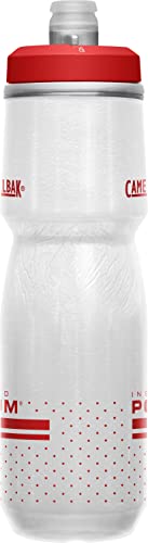 CamelBak Podium Chill Insulated Bike Squeeze Water Bottle, Cold Retention for Cycling, 24oz, Fiery Red/White - color: Fiery Red/White
