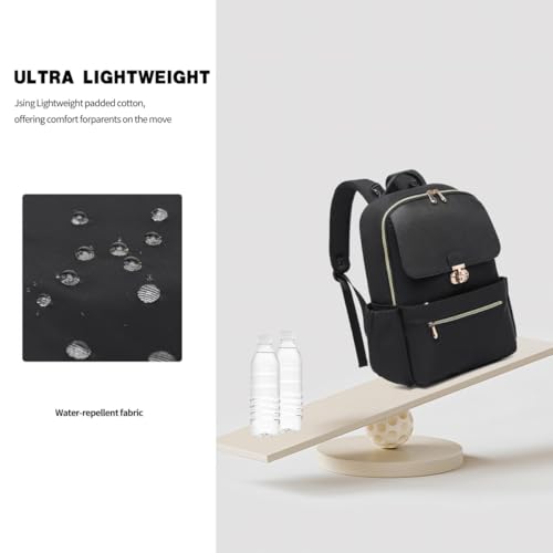 Slim Laptop Backpack Work Backpack for Women Fits 15.6 Inch Laptop, College Bookbag Computer Back Pack Purse Daypack Travel Bag, Lightweight & Waterproof (Black) - color: Black