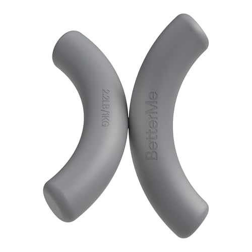 BetterMe Sculpt Dumbbells – 2.2 lb Pair Neoprene Hand Weights – Non-Slip Soft Grip Free Weights for Women – Compact Pilates, Barre & Home Workout Dumbbells - color: Stone Gray