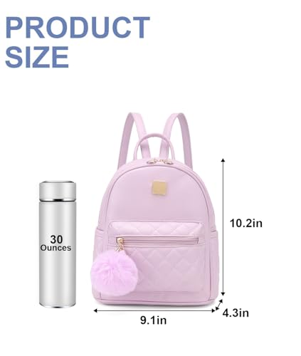 Barsine Girls Fashion Mini Backpack Purse Small Cute Plaid Leather Women Backpacks Little Bag (Purple) - color: Purple