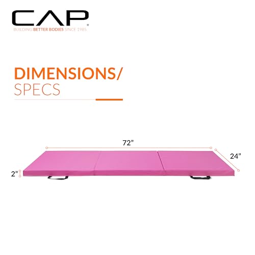 CAP Barbell All Purpose Folding Anti Tear Exercise Training Aerobic Fitness Gym & Gymnastics Balance Mat | Multiple colors - color: Pink, style: 6' x 2' x 2.0" Thick