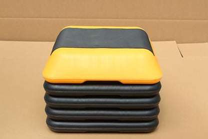 16"x16" Adjustable High Step Aerobic Platform With 4 Risers, Height-Adjustable Step Aerobics Platform For Home Gym Exercise Fitness Workout Yellow As shown One size