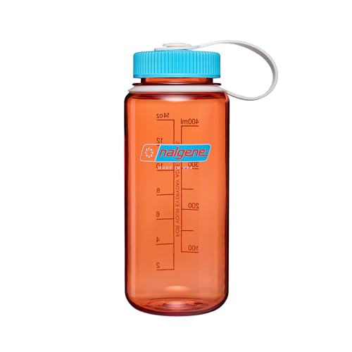 Nalgene 16 oz Wide Mouth Water Bottle | Slim Cup Holder Size, BPA-Free, Durable & Leak Proof Travel Bottle – Thrill & Motion, Flame w/Blue Atoll - color: Flame w/Blue Atoll, size: 16 Ounces