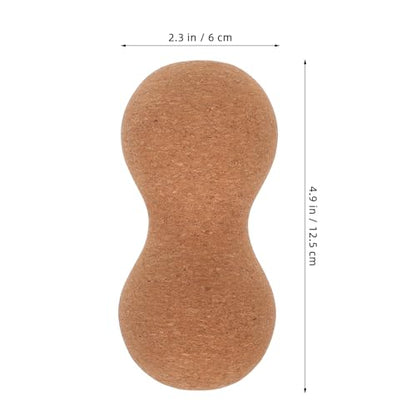 Alipis Peanut Deep Tissue Massage Ball Cork Wood Dual Mobility Massager for Muscle Relief Trigger Point Therapy Yoga Fitness and Travel