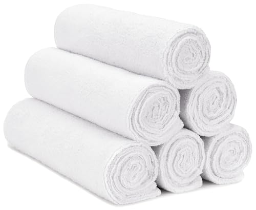 S&T INC. Microfiber Gym Towels, Yoga Towel for Home and Gym Bag, 16 Inch x 27 Inch, 6 Pack - color: White
