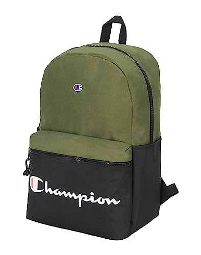 Champion Manuscript Backpack with Padded Adjustable Straps, Water Bottle Pocket for Work, Travel, Daily Use - color: Olive