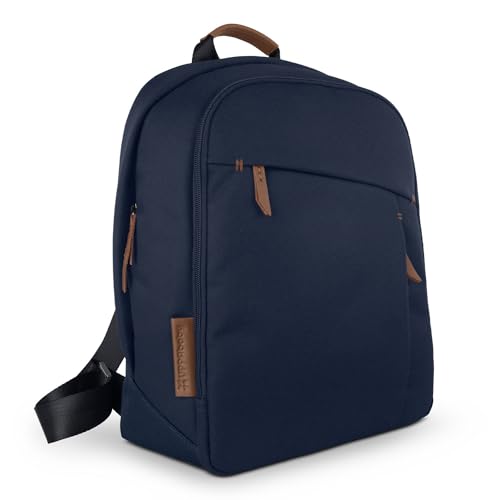 UPPAbaby Changing Backpack/Multiple Storage Compartments/Stroller Strap Attachment/Bottle Insulator and Changing Pad Included/Noa (Navy/Saddle Leather) - color: Noa (Navy/Saddle Leather), style: Changing Backpack