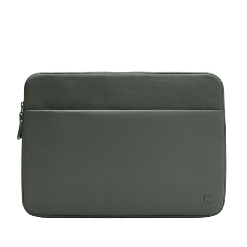Incase A.R.C. Sleeve with ReSpun Recycled Polyester - 15 inch and 16 inch MacBook/Laptop & iPad/Tablet Case - Cushioned Faux Fur Lining, External Zippered Slip Pocket - Smoked Ivy - color: Smoked Ivy