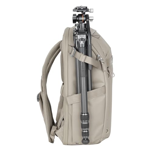 VANGUARD VEO Metro B25L Camera & Everyday Backpack (Cream) – Fits 70–200mm Attached, 16" Laptop Storage, Convertible Daypack Design, Carry-On Ready - color: Cream, size: 25L