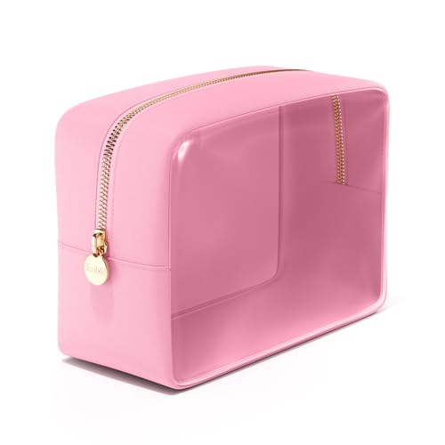 Embla Clear Large Makeup Bag Cute Big Make Up Nylon Pouches Travel Bathroom Bags for Toiletries XL Cosmetic Pouch for Women Girls Extra Large Zipper Toiletry Skincare Organizer Light Pink - color: Flamingo, size: Large