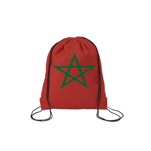 TREBIN 2026 Soccer Cup Drawstring Backpack, Soccer Gym Bag in National Flag Colors, Sports Bag Sackpack Cinch Bag (Morocco Fan) - color: Morocco Fan