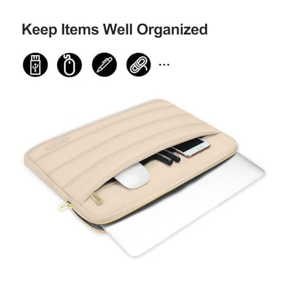 MOSISO Laptop Case 13.3 inch,13-13.3 inch Puffy Laptop Sleeve Compatible with MacBook Neo/Air 13.6 M5 M4 M3 M2 M1/Pro 13/14,HP Dell ASUS Lenovo,Polyester Horizontal Bag with Small Case, Apricot - color: Apricot, size: 13.3 inch