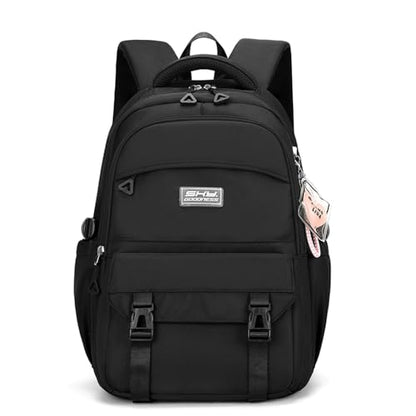 Black Backpack for Teen Girls Women Plain Kids School Bag for Elementary Middle School Bookbag - color: 01a Black