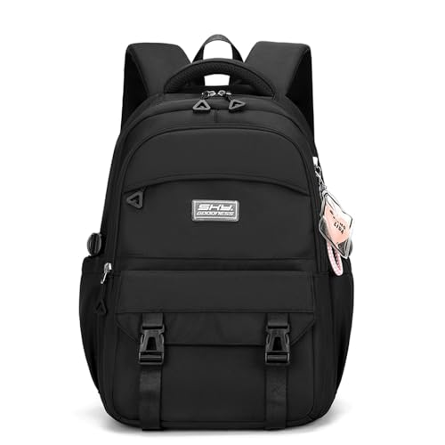 Black Backpack for Teen Girls Women Plain Kids School Bag for Elementary Middle School Bookbag - color: 01a Black