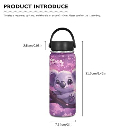 Flashideas Cherry Blossom Koala Backpack for Girls Kids Backpack with Lunch Box 32 oz Water Bottle and Water Bottle Bag 4Pcs Set 17" Cute Bookbag with Compartments for School Lightweight School Bag - color: Cherry Blossom Koala