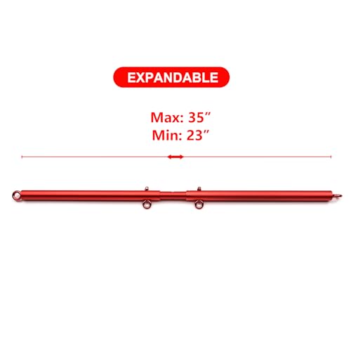 2026 Upgraded Heavy Duty Expandable Spreader Bar – Adjustable PU Straps for Pilates, Yoga - style: Red+Red