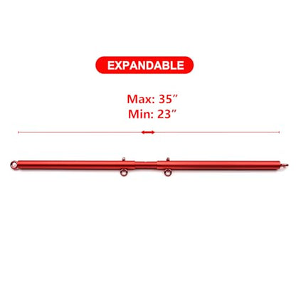 2026 Upgraded Heavy Duty Expandable Spreader Bar – Adjustable PU Straps for Pilates, Yoga - style: Red+Black