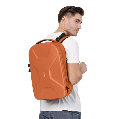 MOSISO Camera Backpack, DSLR/SLR/Mirrorless Photography Camera Bag 15-16 inch Waterproof Hardshell Case with Tripod Holder&Laptop Compartment Compatible with Canon/Nikon/Sony, Orange - color: Orange
