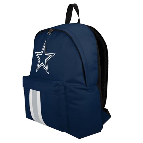 FOCO NFL Officially Licensed Team Color Primary Logo Solid Stripe Football Travel Backpack - Dallas Cowboys - Navy - color: Dallas Cowboys