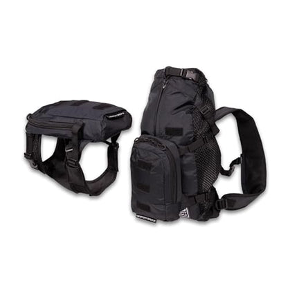 K9 Sport Sack Walk-On - X-Small, Anthracite Black - Ideal for Dogs with 9-12” Back Length - Lightweight, Packable, Backpack-Style Carrier - Includes Compatible Harness & Storage Bag - color: Anthracite Black, style: X-Small (11-13" Neck 11-15" Chest)