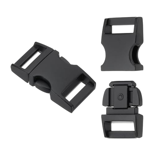 PATIKIL Quick Side Release Buckle, Metal Buckles Replacement No Sewing Snaps Clips Clasps - color: Black, size: 3/4 Inch