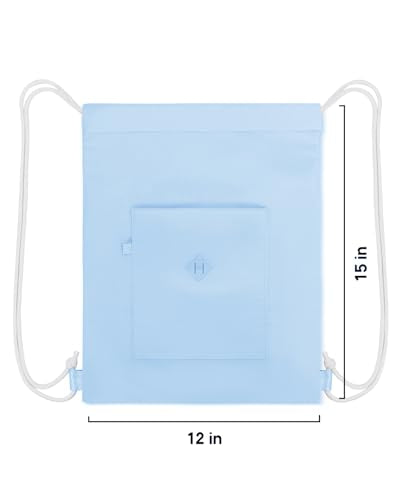 BAVELOE Drawstring Backpack Sports Gym Sackpack with Pockets Water Resistant Cinch String Bag for Women Men（Blue） - color: Blue
