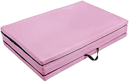 Polar Aurora 4'x10'x2 Thick Folding Gymnastics Exercise Mat Aerobics Stretching Yoga Mats - color: Pink